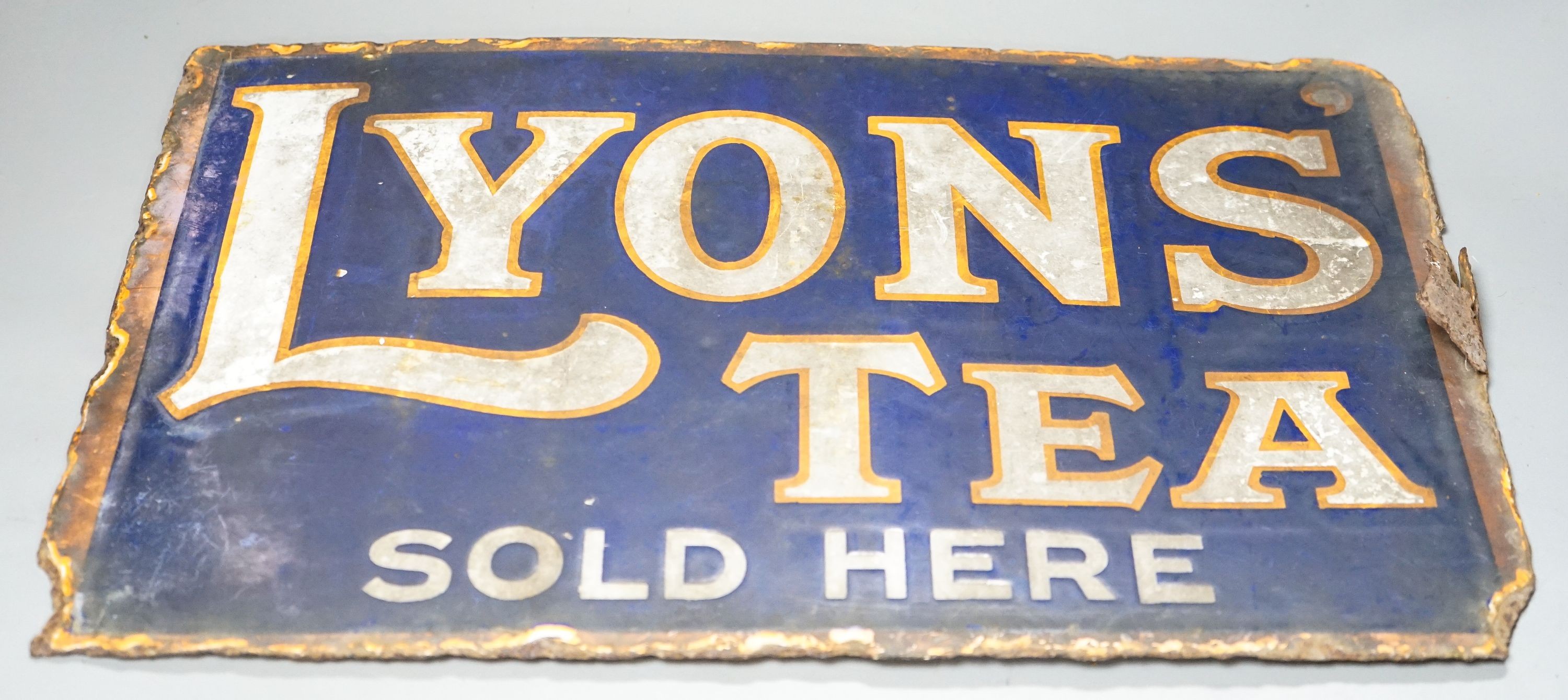 A Lyons Tea enamelled sign 30x46cm